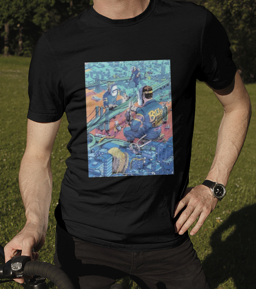 Billy Strings Newark New Jersey 2025 Prudential Center Construction Bridge Art Night 2 T-Shirt