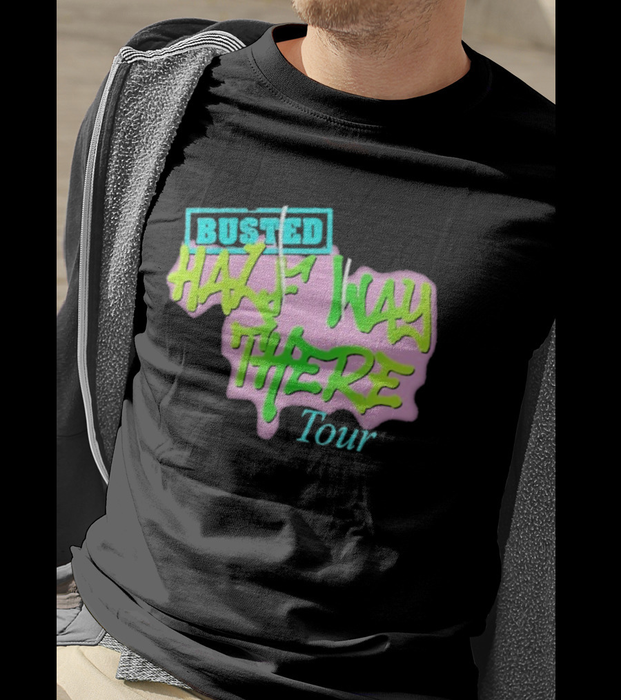 Busted Half Way There Tour Graffiti Neon Style T-Shirt