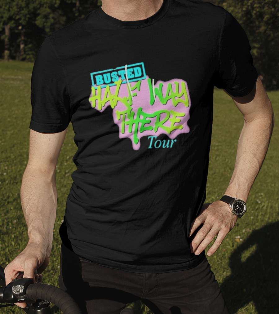 Busted Half Way There Tour Graffiti Neon Style T-Shirt