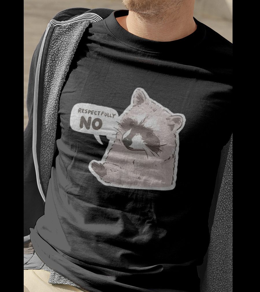 Respectfully No Funny Raccoon Vintage T-Shirt