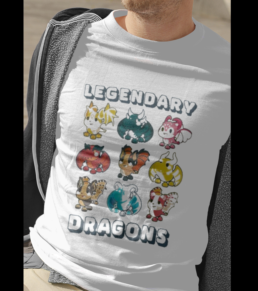 Legendary Dragons Adopt Me Colorful Characters Collection T-Shirt