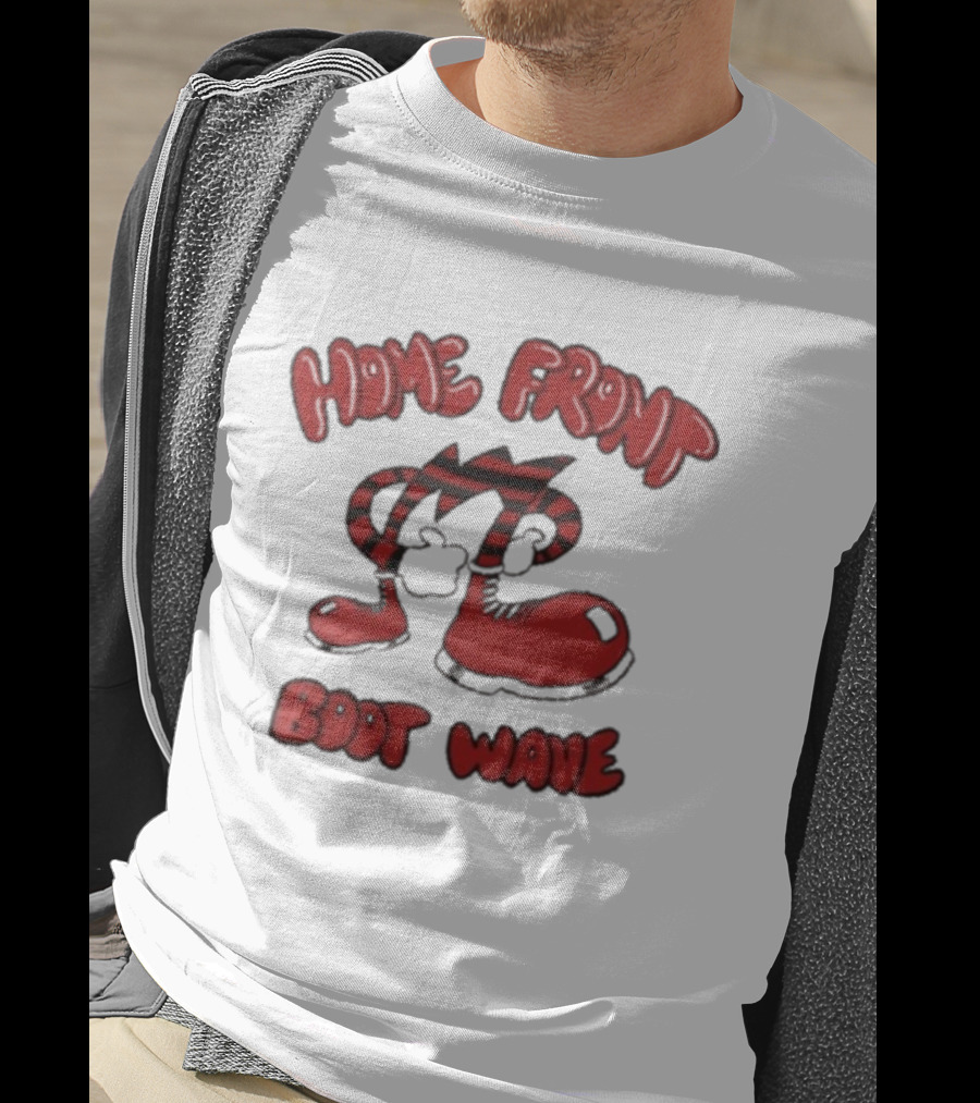 Home Front Boot Wave Red Cartoon Feet And Striped Arms T-Shirt