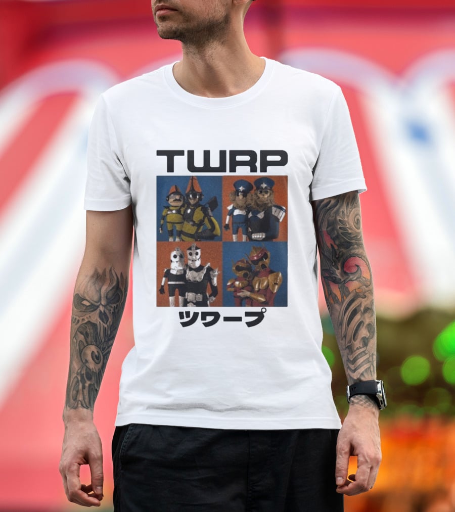 TWRP Puppet Group Characters Japanese Text T-Shirt