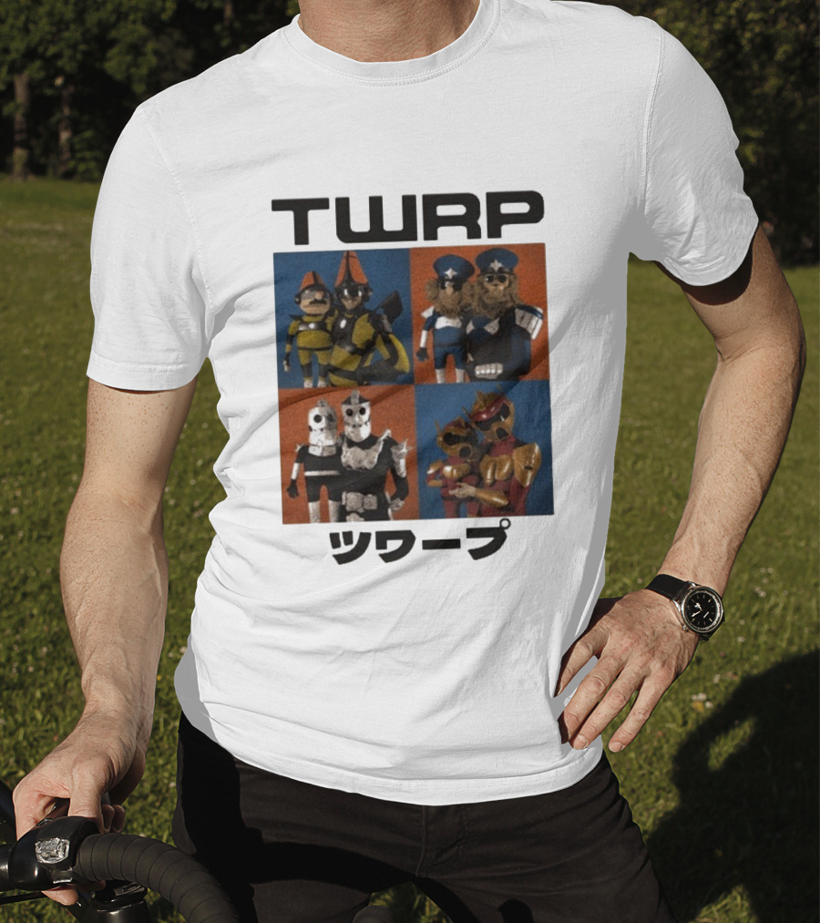 TWRP Puppet Group Characters Japanese Text T-Shirt