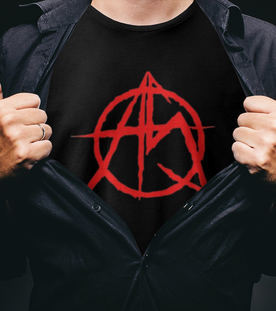 Anarchist Sanctuary Red Symbol A With Circle And Cross T-Shirt