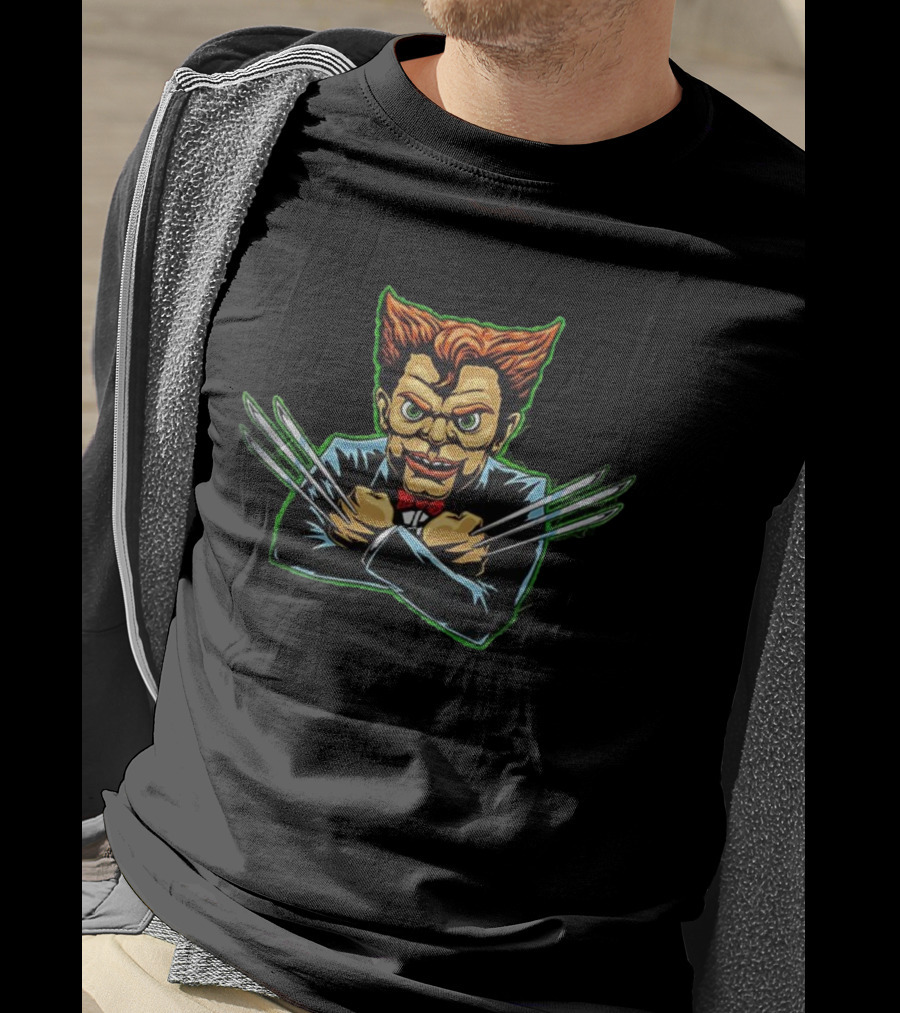 Goosebumps Slappy Meets Wolverine Marvel Comics Crossover T-Shirt