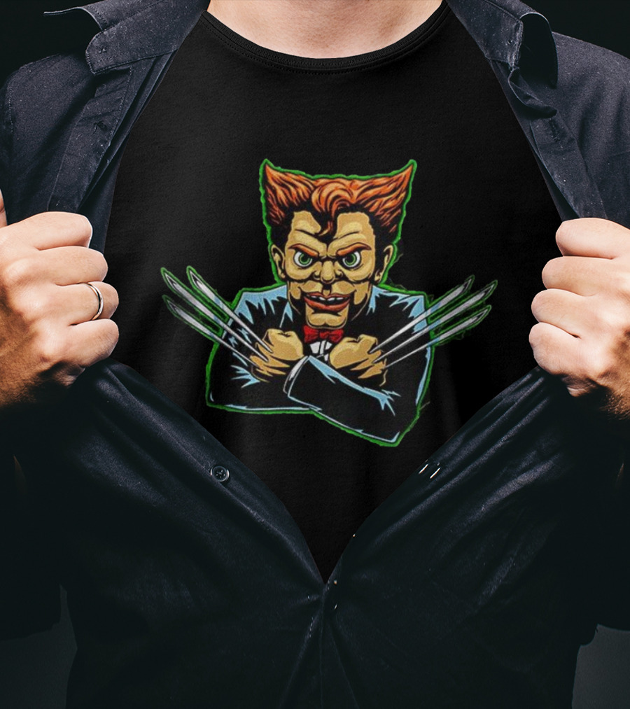 Goosebumps Slappy Meets Wolverine Marvel Comics Crossover T-Shirt