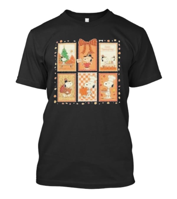Snoopy Peanuts Thanksgiving Celebration Holiday Scenes T-Shirt