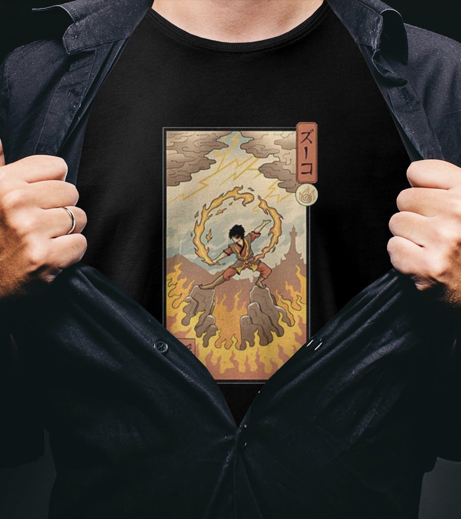 Zuko Firebending Ukiyo-e Avatar The Last Airbender Japanese Aesthetic T-Shirt