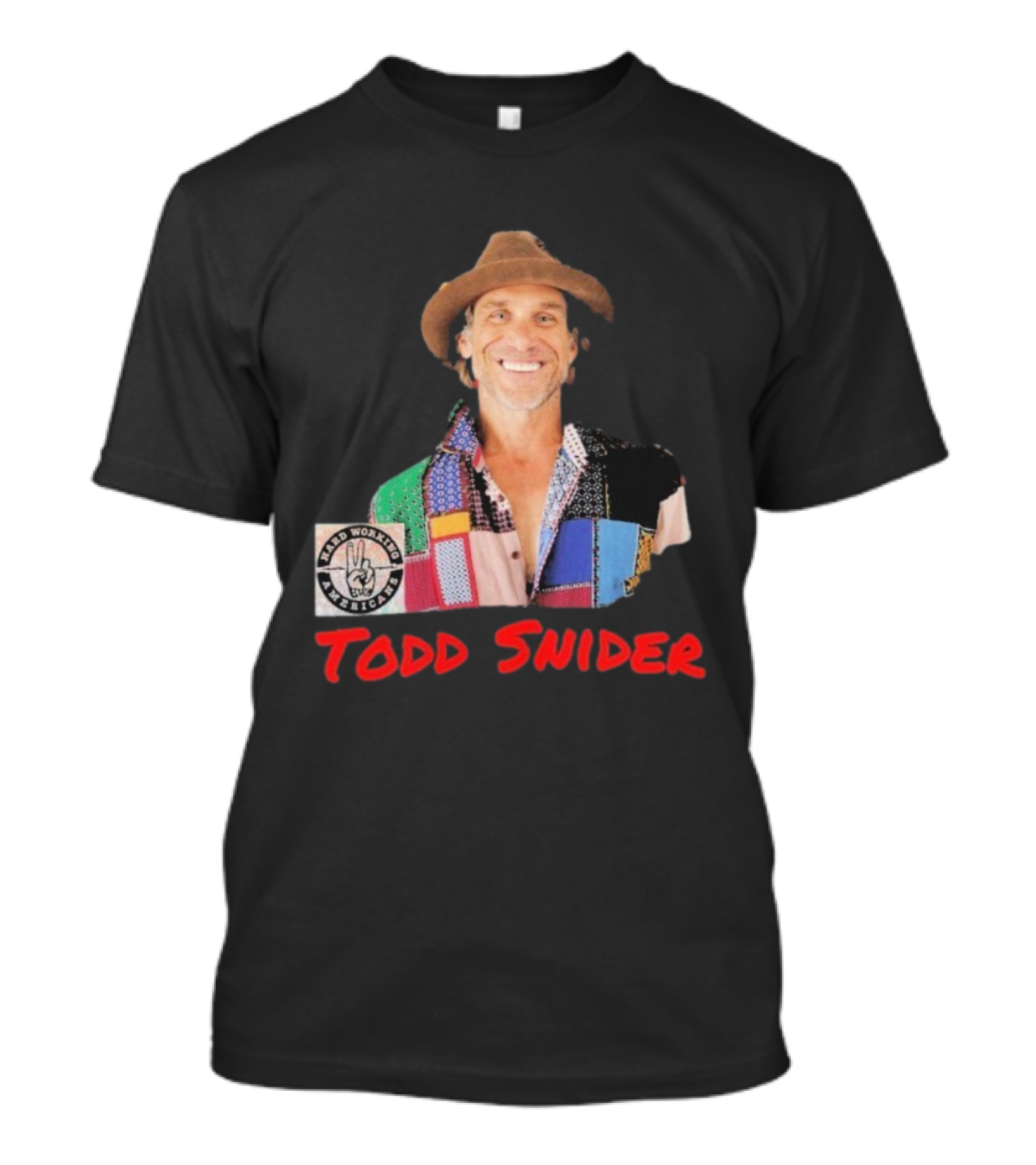 Todd Snider Hard Working Americans Patchwork Peace Sign T-Shirt