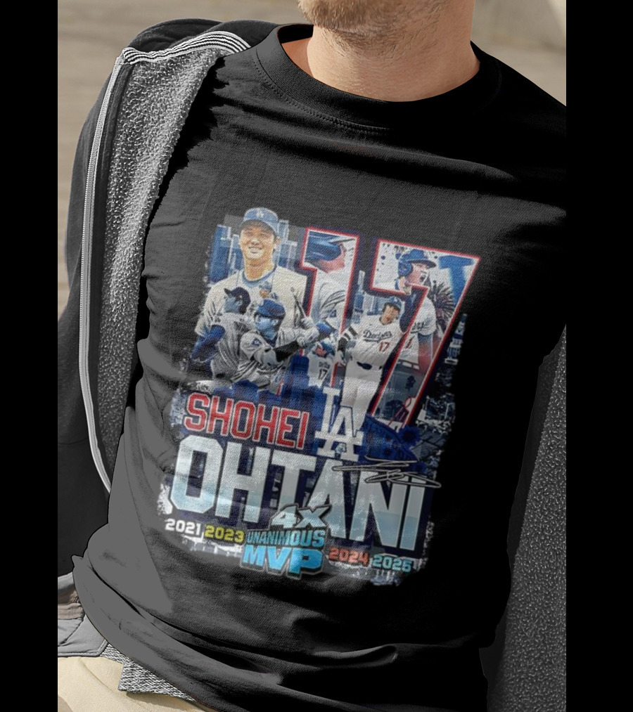 Shohei Ohtani 17 LA Unanimous MVP 2021 2023 2024 2025 Signature T-Shirt