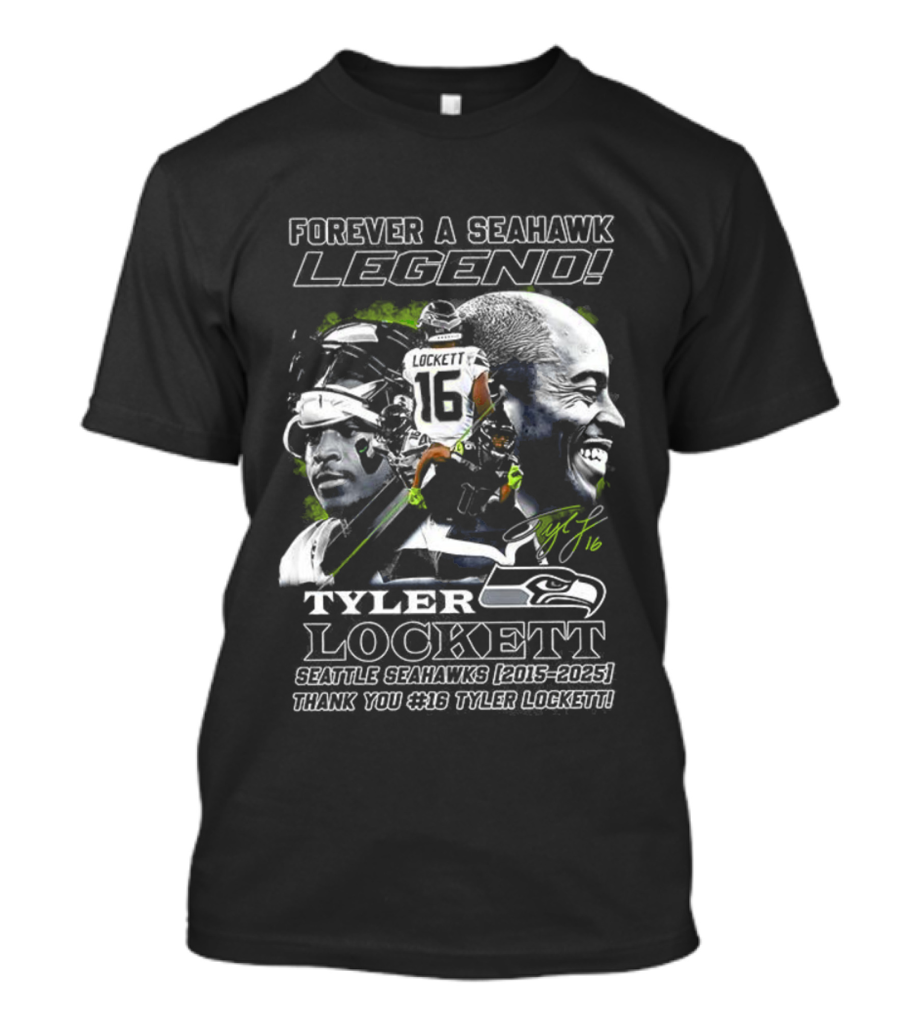 Forever A Seahawk Legend Tyler Lockett 2015-2025 Thank You 12s Signature T-Shirt