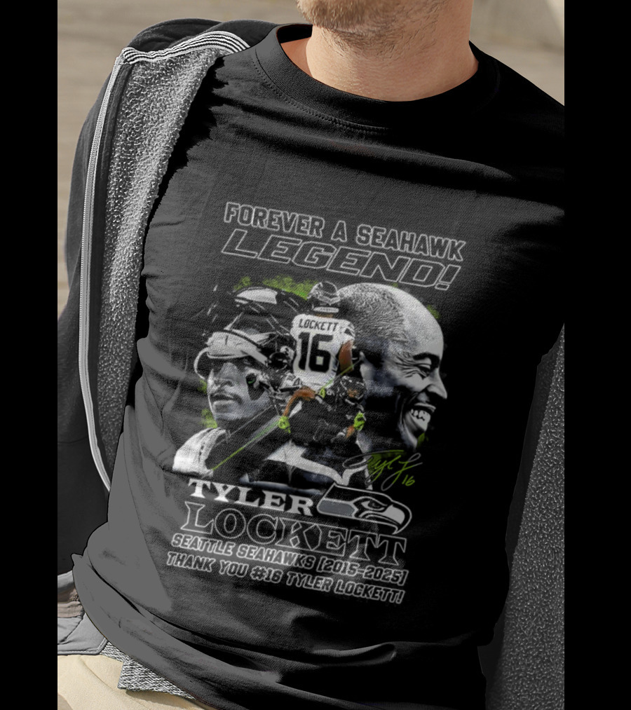 Forever A Seahawk Legend Tyler Lockett 2015-2025 Thank You 12s Signature T-Shirt