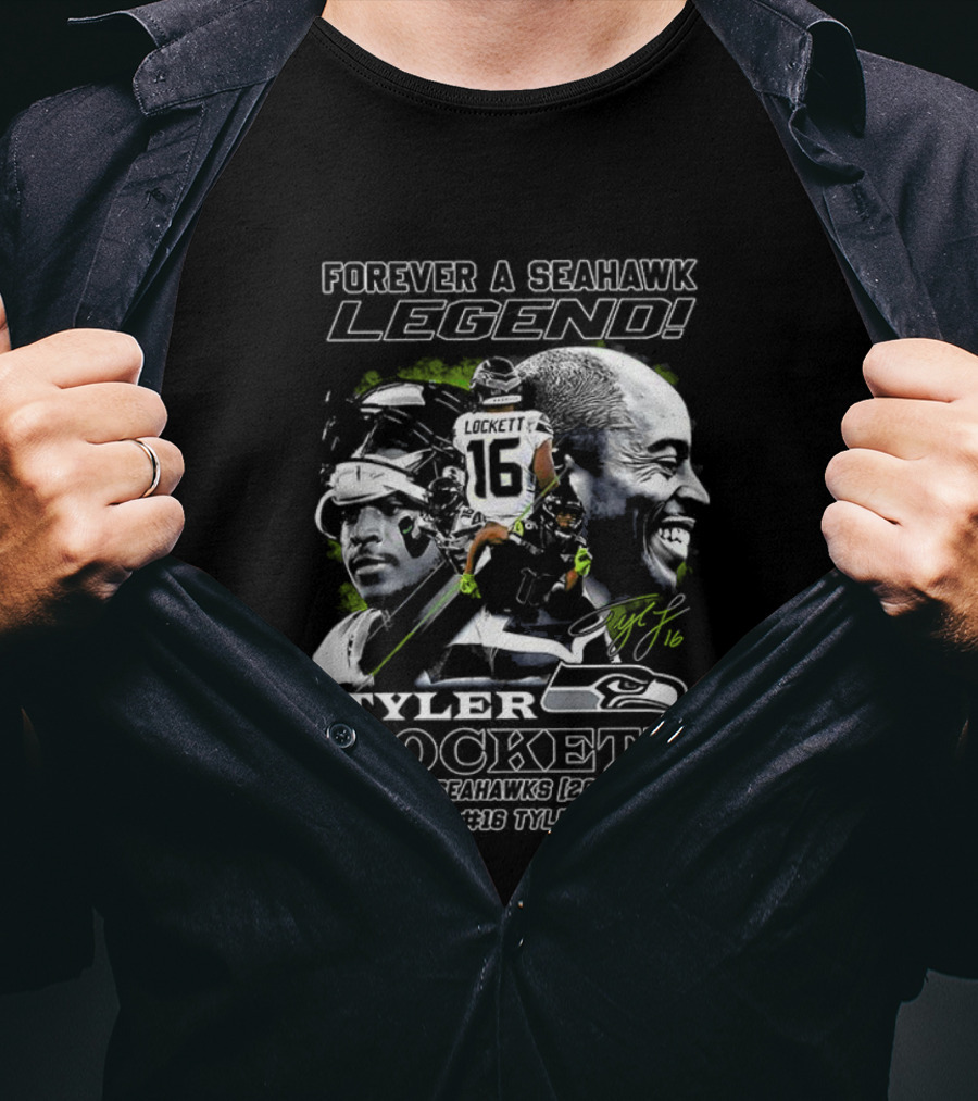 Forever A Seahawk Legend Tyler Lockett 2015-2025 Thank You 12s Signature T-Shirt