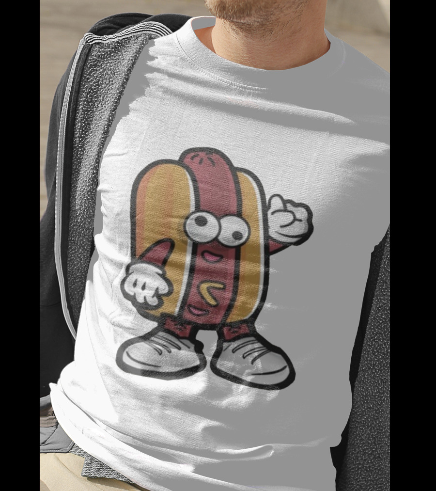 DGR Dave Pepega Hot Dog Cartoon Character T-Shirt