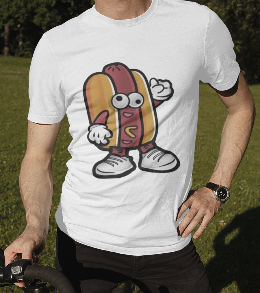 DGR Dave Pepega Hot Dog Cartoon Character T-Shirt