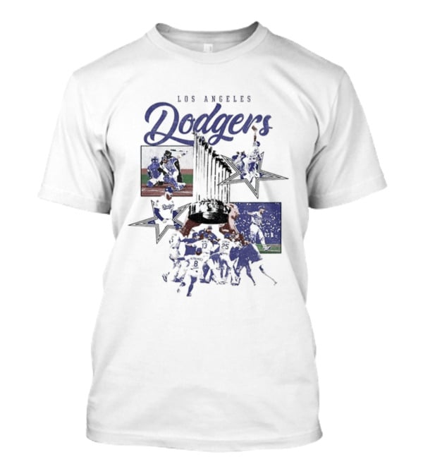 Los Angeles Dodgers World Series Champions Stars Montage T-Shirt