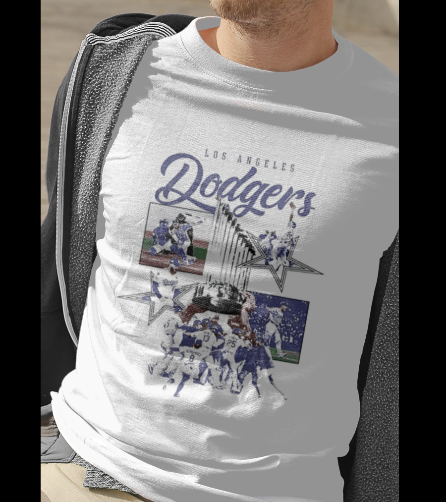 Los Angeles Dodgers World Series Champions Stars Montage T-Shirt
