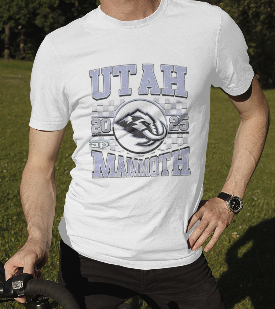 Utah Mammoth 2025 NHL Hockey Team Concept Checkerboard Logo T-Shirt