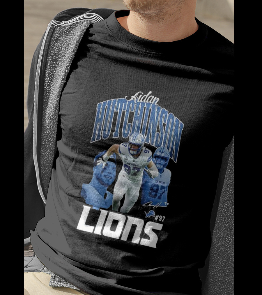 Aidan Hutchinson Detroit Lions 97 Signature Player Jersey T-Shirt