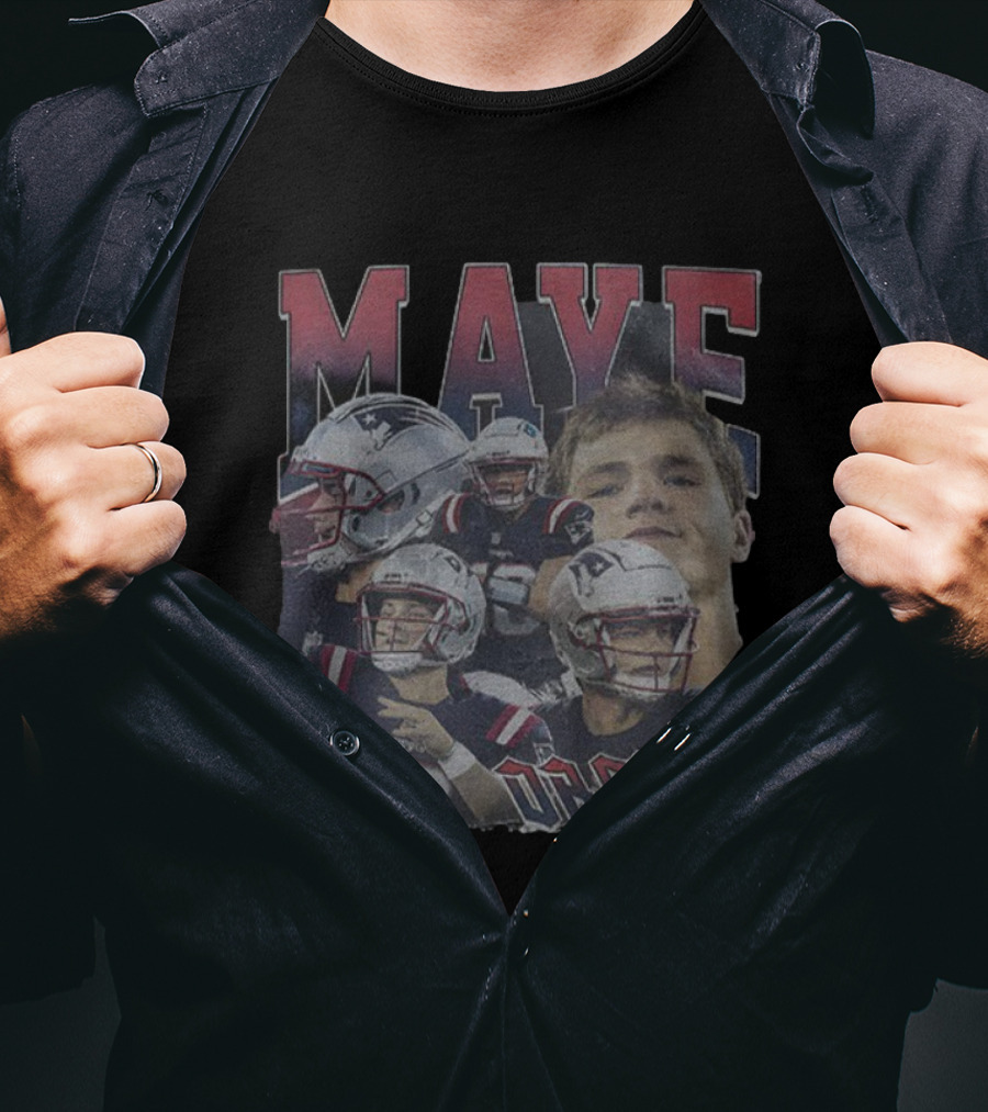 Drake Maye New England Patriots NFL Football 2025 Players Collage T-Shirt
