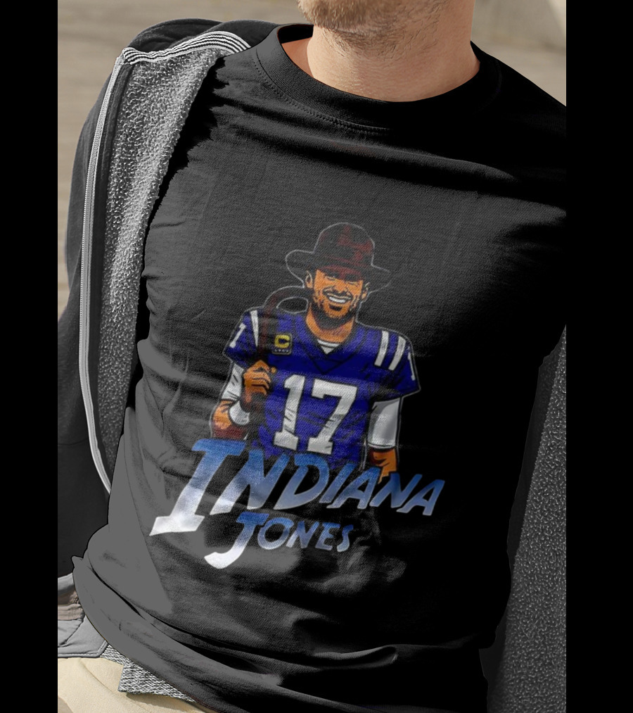 Indiana Jones Indianapolis Colts Football Number 17 Jersey Mashup T-Shirt