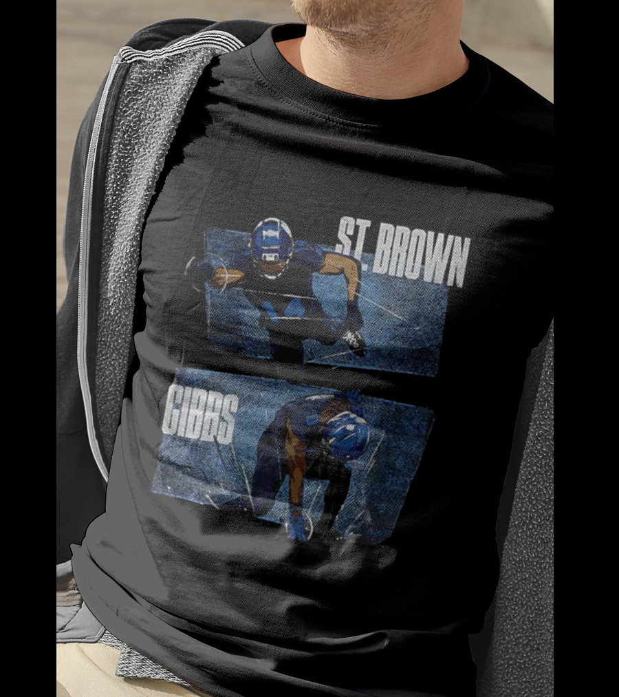 Detroit Lions Football Stars Jahmyr Gibbs And Amon-Ra St. Brown T-Shirt