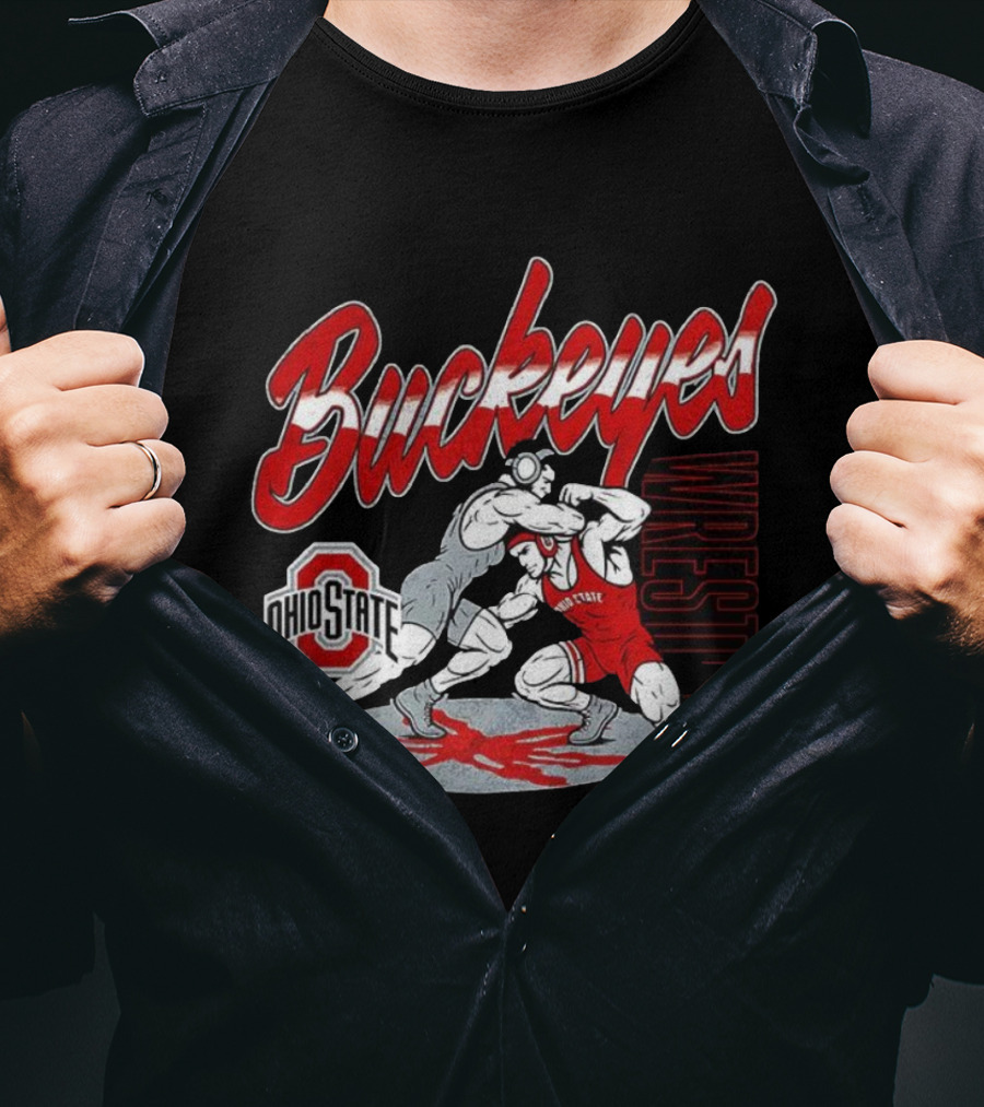 Ohio State Buckeyes Wrestling Mat Action T-Shirt