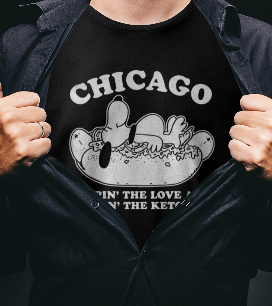 Chicago Snoopy Hot Dog Keepin’ The Love Holdin’ The Ketchup T-Shirt