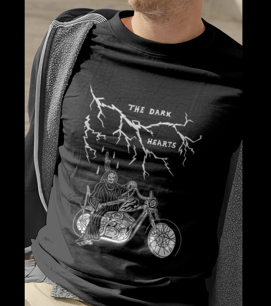 The Dark Hearts Motorcycle Lightning Death Rider T-Shirt