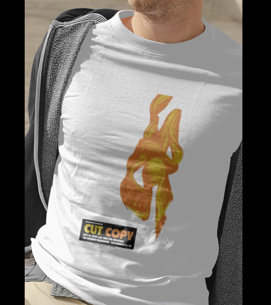 Cut Copy San Francisco November 13 2025 Concert Orange Yellow Flame Artwork T-Shirt