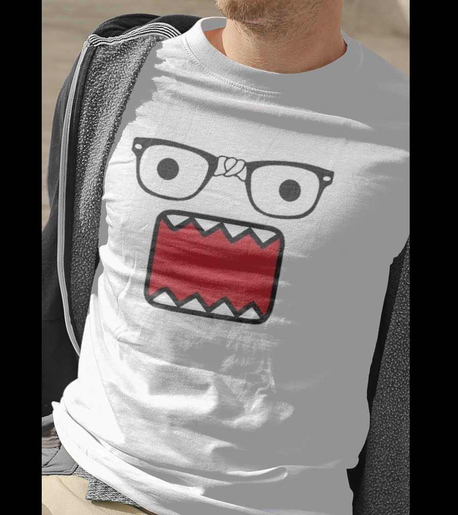 Domokun Red Mouth Nerd Glasses Classic Icon T-Shirt
