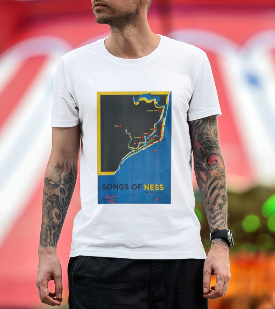 Hayden Thorpe Songs Of Ness Map Art A3 Ltd Edition 100 T-Shirt