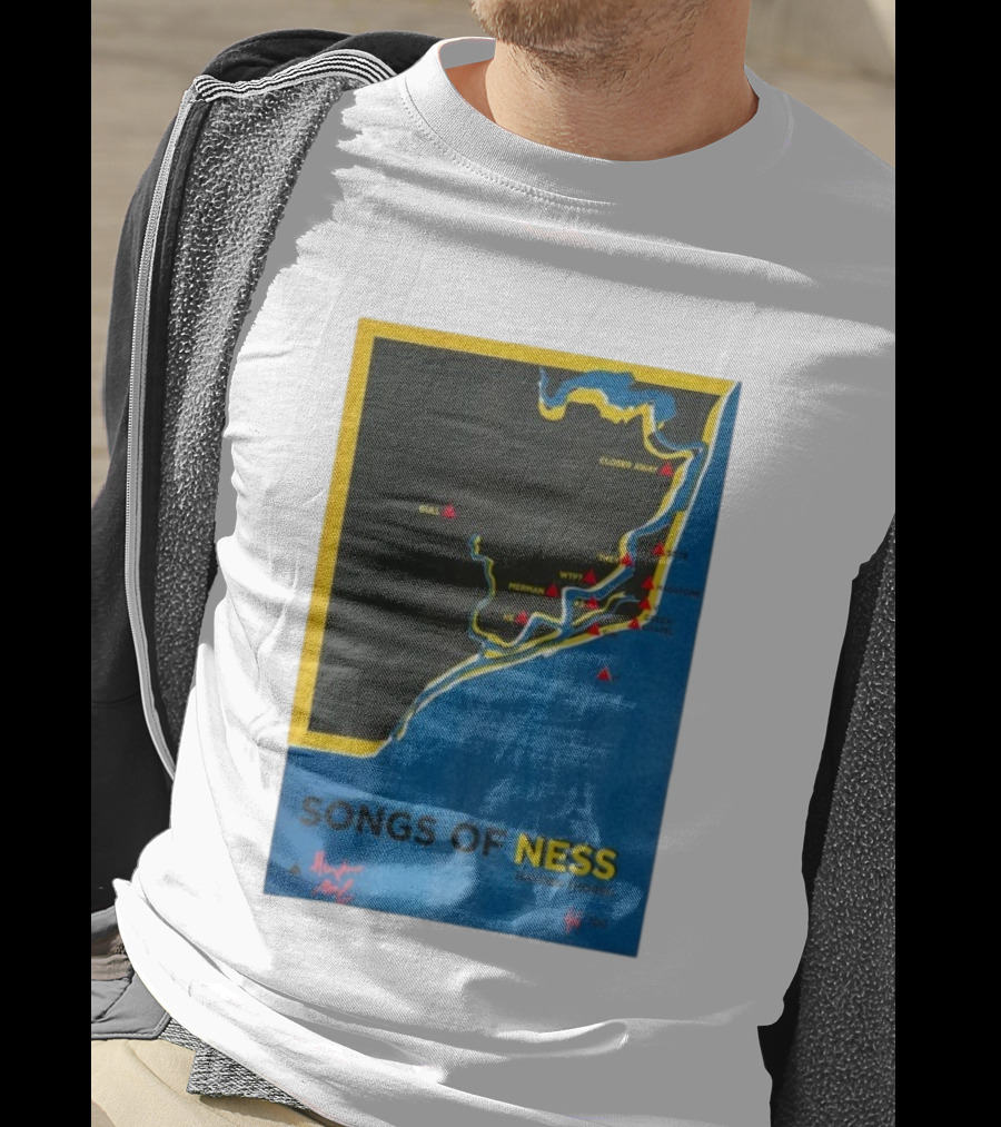 Hayden Thorpe Songs Of Ness Map Art A3 Ltd Edition 100 T-Shirt