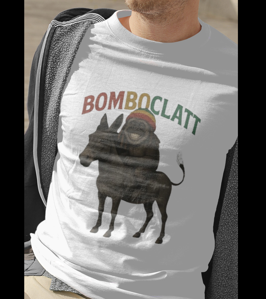 Bomboclatt Jahmunkey Donkey With Rasta Hat And Dreadlocks T-Shirt