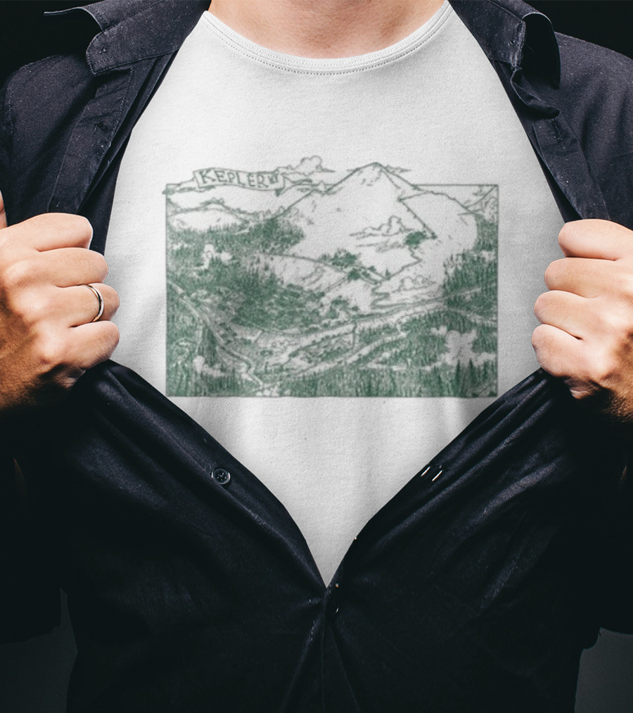 Kepler Illustrated Mountain Landscape Map T-Shirt