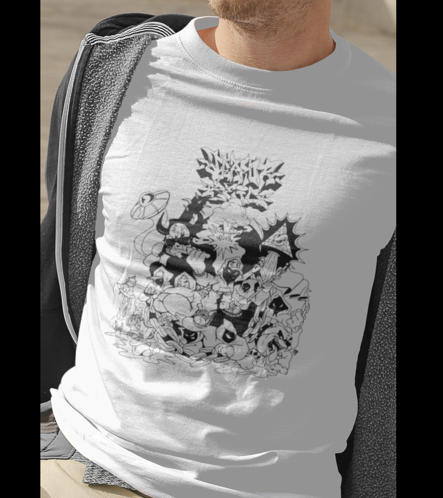Terror Reid Madness Scribble Style Cartoon Collage T-Shirt