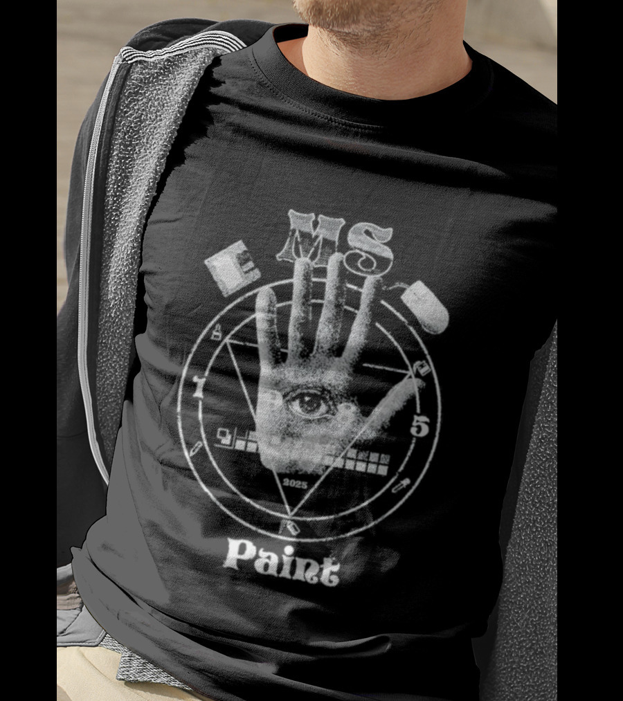 Esoteric MS Paint Hand Symbol Circle Design T-Shirt