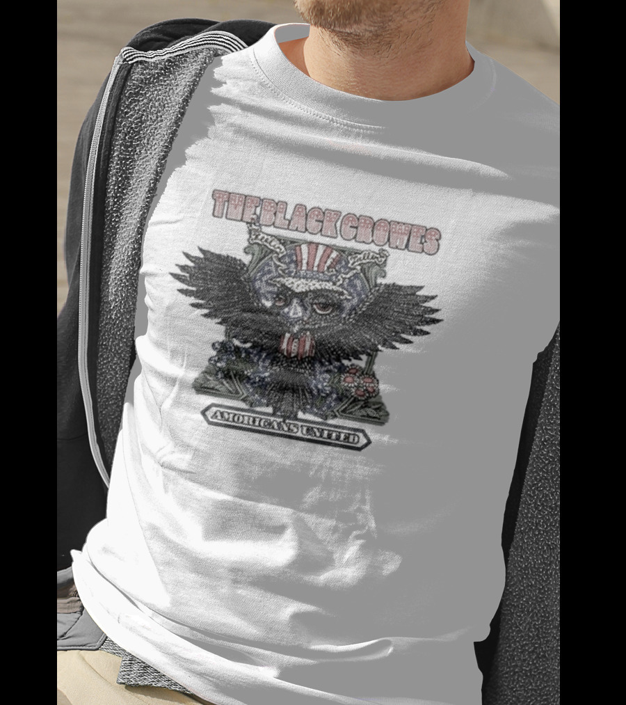 The Black Crowes Amoricans United Skull Wings Roses T-Shirt