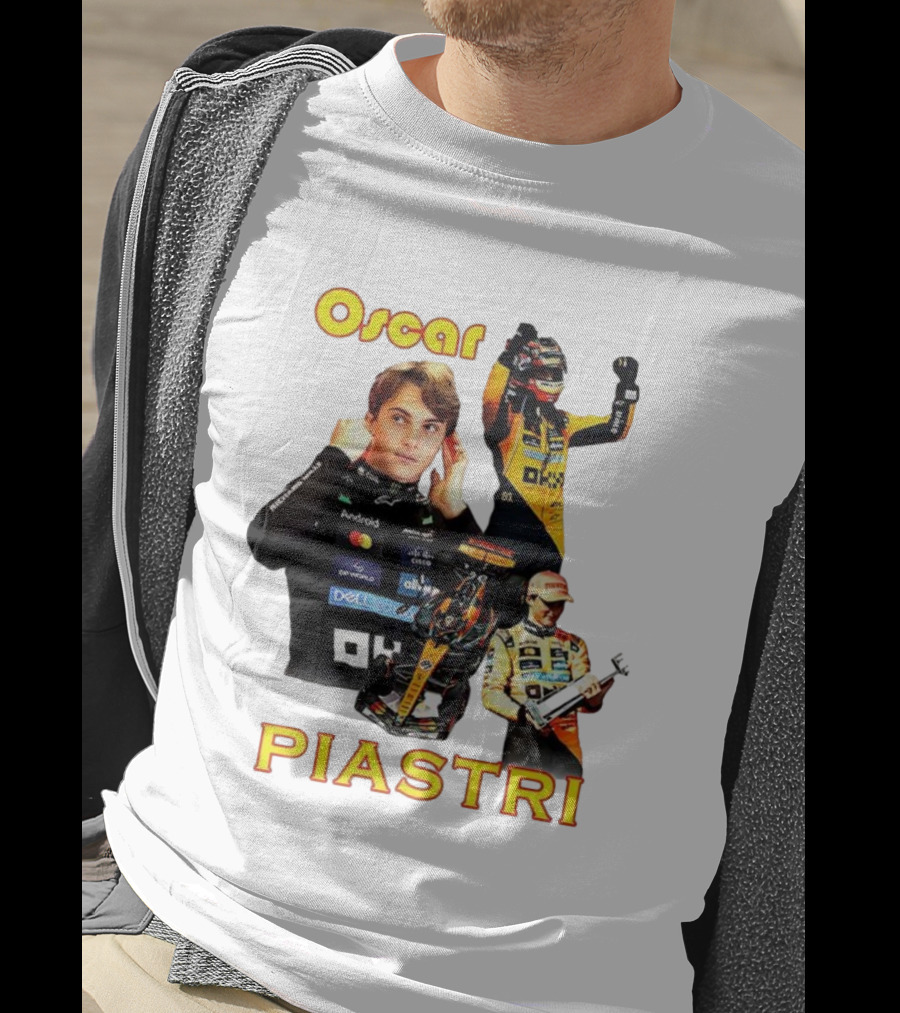 Oscar Piastri Formula 1 Racing Driver Montage T-Shirt