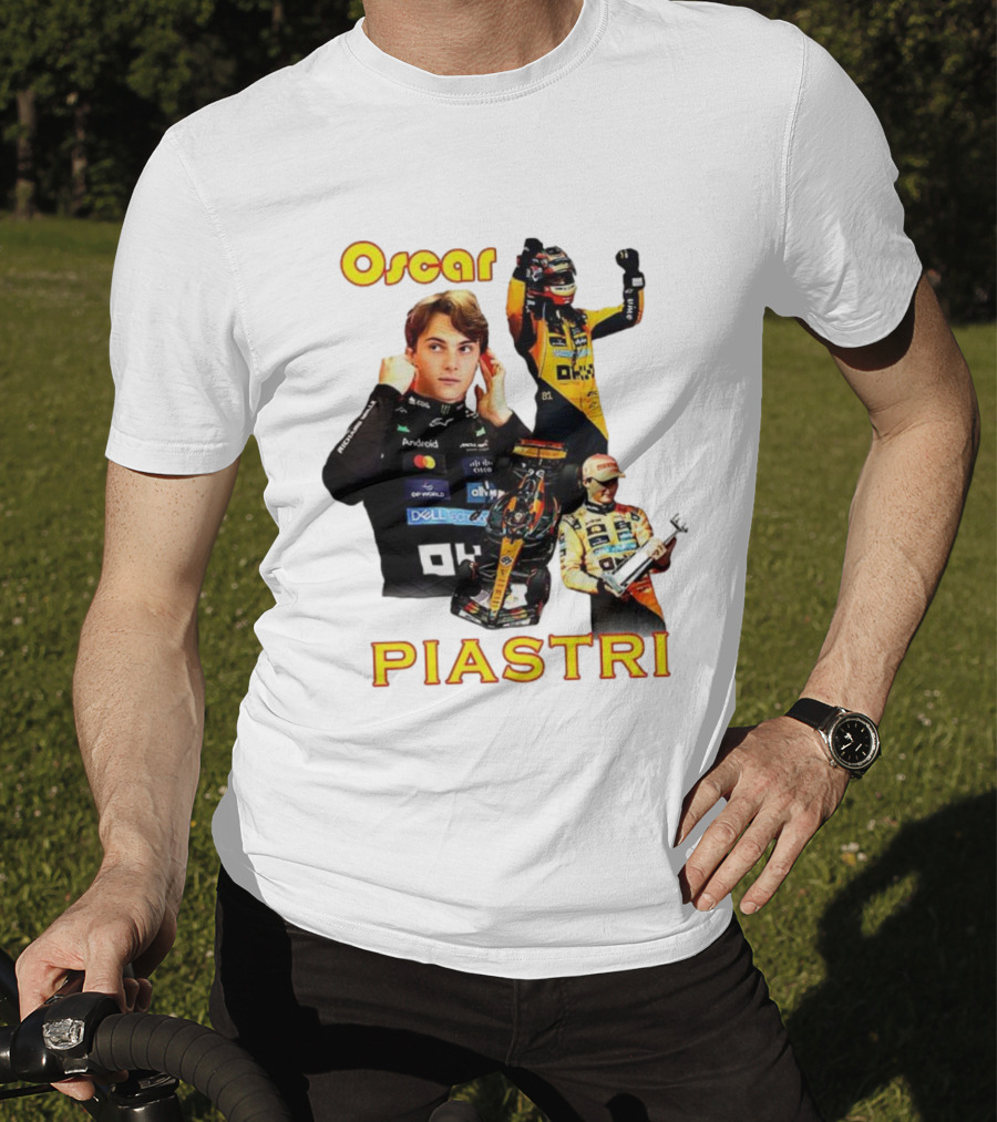 Oscar Piastri Formula 1 Racing Driver Montage T-Shirt
