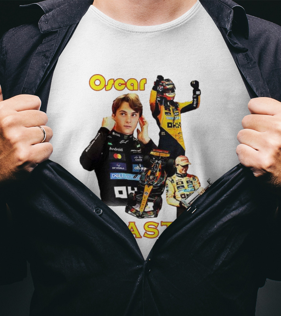 Oscar Piastri Formula 1 Racing Driver Montage T-Shirt