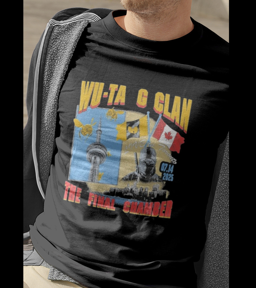 Wu Tang Clan The Final Chamber Live In Toronto 07.14 2025 Canada Flag CN Tower Bees T-Shirt