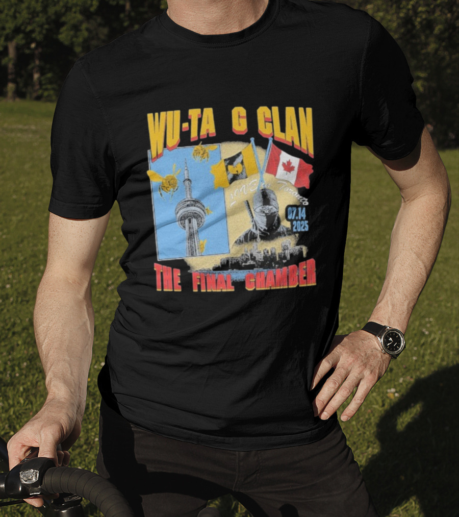 Wu Tang Clan The Final Chamber Live In Toronto 07.14 2025 Canada Flag CN Tower Bees T-Shirt