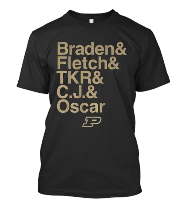 Braden Fletch TKR C.J Oscar Purdue Boilermakers Basketball Logo Ampersand 2025-26 T-Shirt
