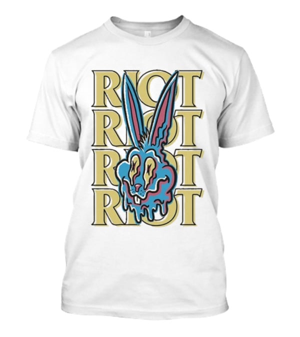 Riot Fest Bunny Dripping Psychedelic Graphic Art T-Shirt