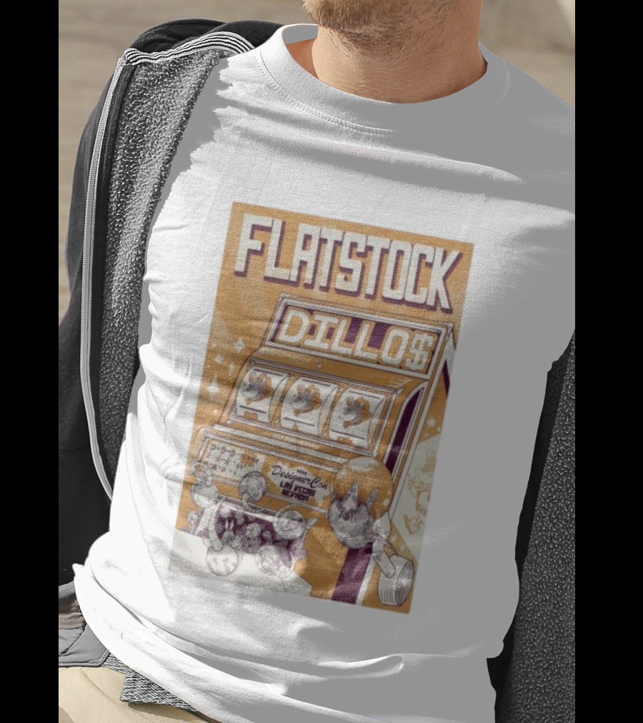 Flatstock Dillos 2025 Las Vegas Nevada DesignerCon Slot Machine Pangolin T-Shirt