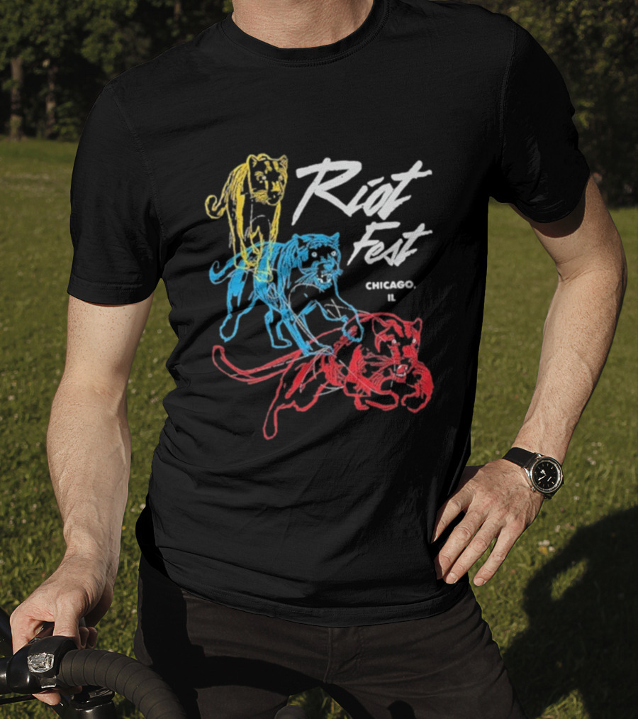 Riot Fest Chicago IL Multi-Color Panthers T-Shirt