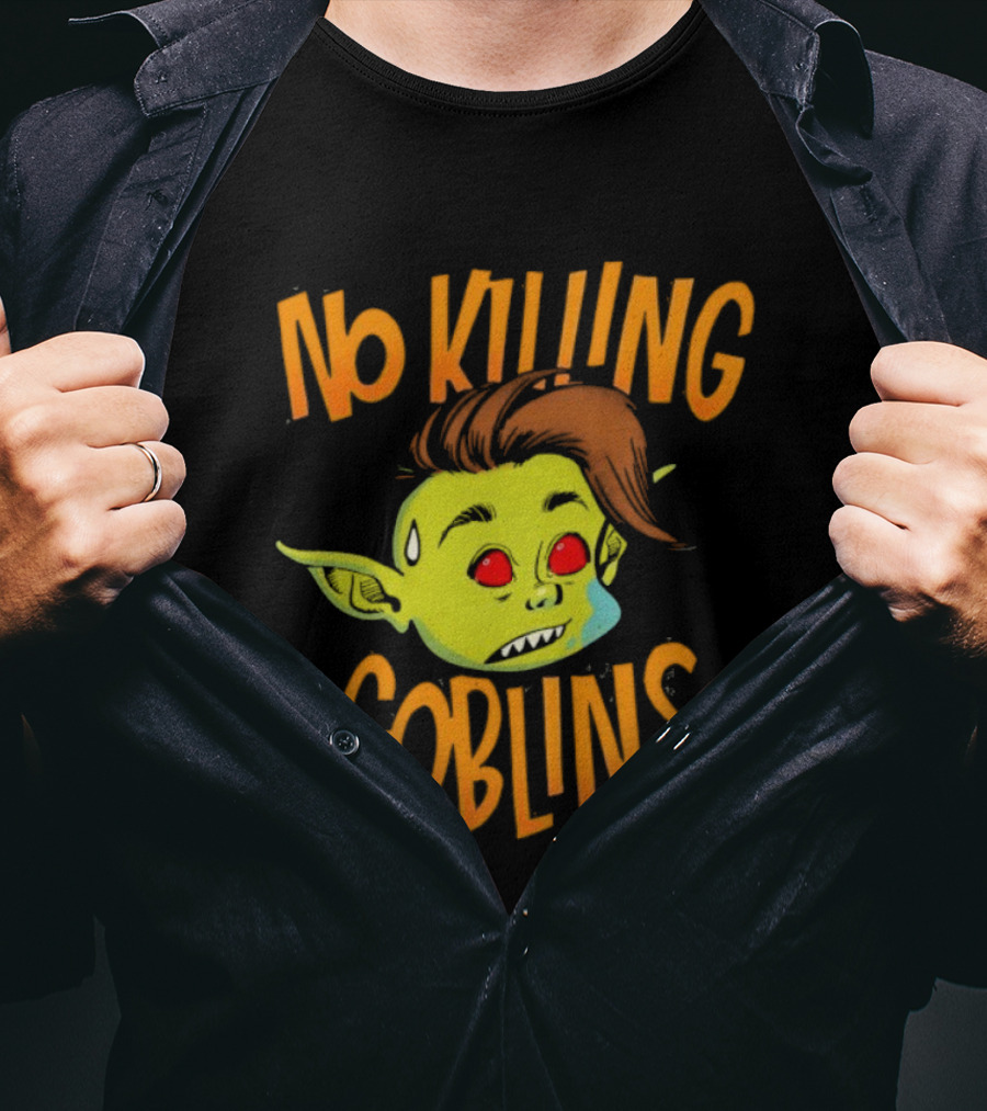 The Wandering Inn No Killing Goblins Denim Head Goblin Head Illustration T-Shirt