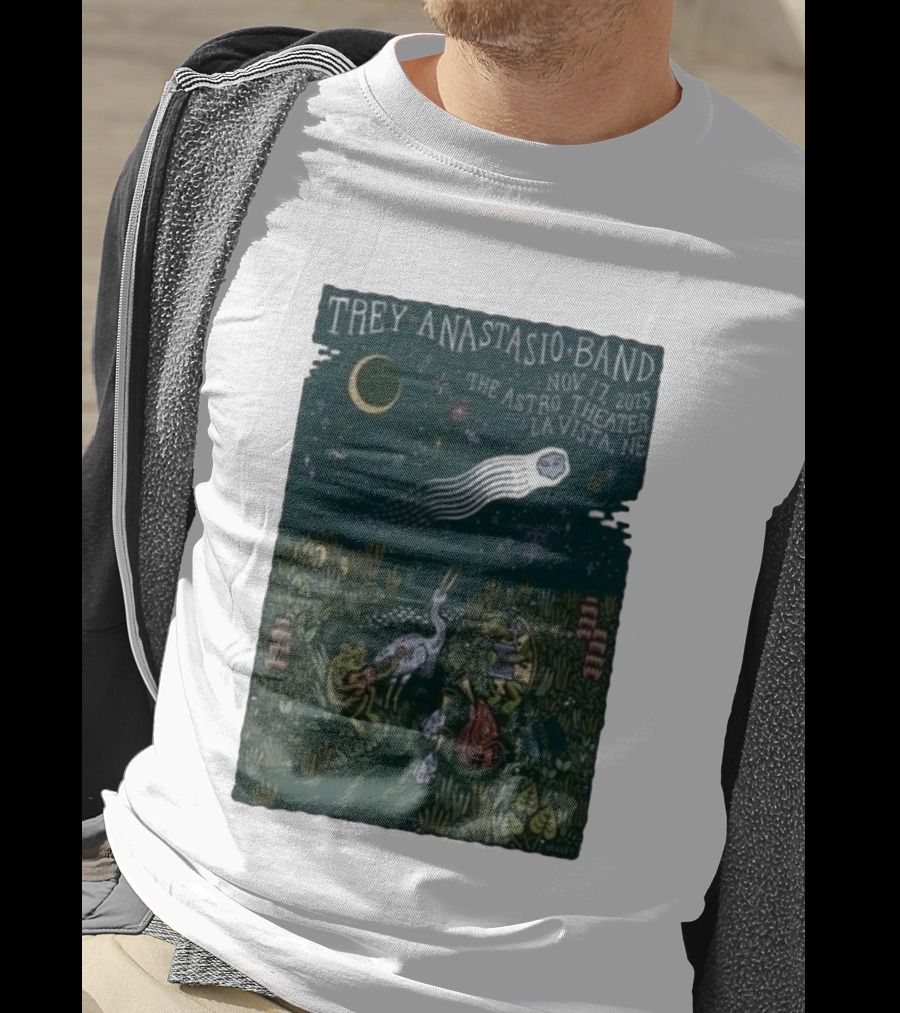 Trey Anastasio Band Nov 17 2025 The Astro Theater La Vista NE Celestial Forest Scene T-Shirt